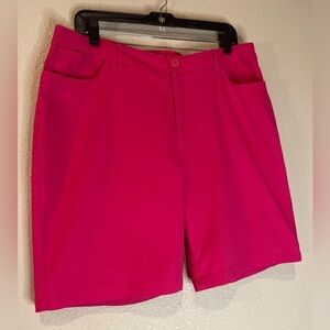 Christoper & Banks~Hot Pink~Bermuda Stretch Short~Button/Zipper Closure~Size 14